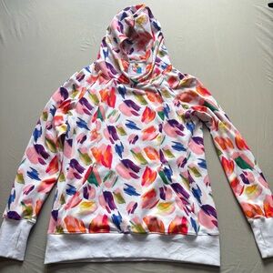 Katie Kortman Colorful Abstract Print Hoodie Size S Project Runway